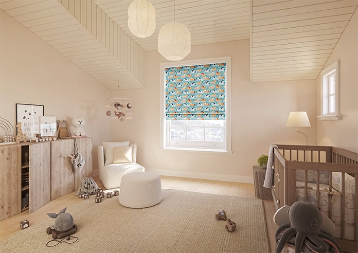 Pony Pals, Turquoise - Motorised Roman Blind - Image 6